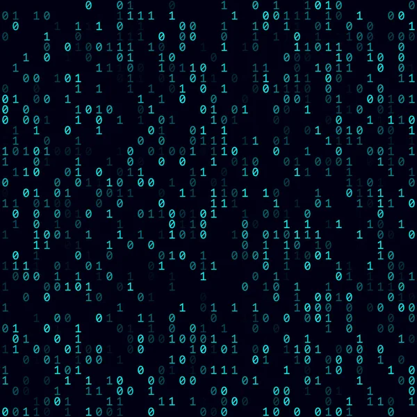 Fond technologique futuriste Cyan arrière-plan binaire clairsemé Modèle sans couture de taille moyenne Creative — Image vectorielle