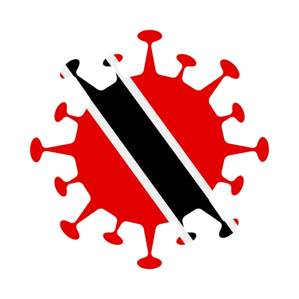 Bandeira de Trinidad e Tobago em forma de vírus País sinal Vetor ilustração —  Vetores de Stock