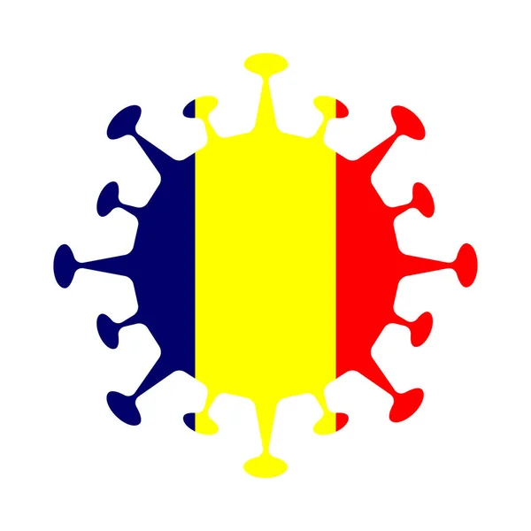 Čadská vlajka ve tvaru viru Značka země Vektorová ilustrace — Stockový vektor