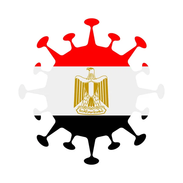 Drapeau de l'Egypte en forme de virus Signe du pays Illustration vectorielle — Image vectorielle