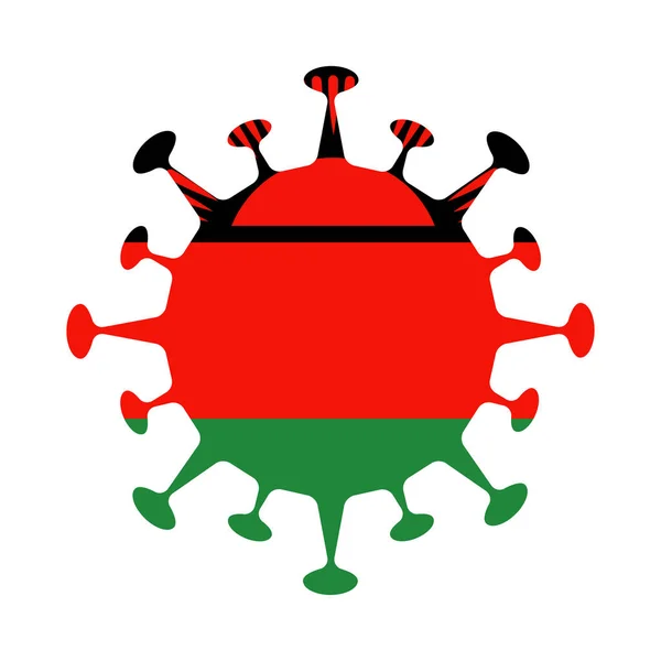 Flaga Malawi w kształcie wirusa Ilustracja wektora — Wektor stockowy