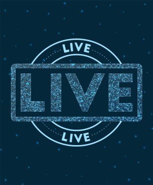 Uzay vektörü illüstrasyonunda canlı Parlayan Yuvarlak Rozet Ağ stili geometrik damga