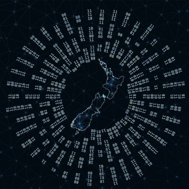 Yeni Zelanda dijital haritası Parlayan ülke internet bağlantıları ve verileri etrafında yayılan ikili ışınlar