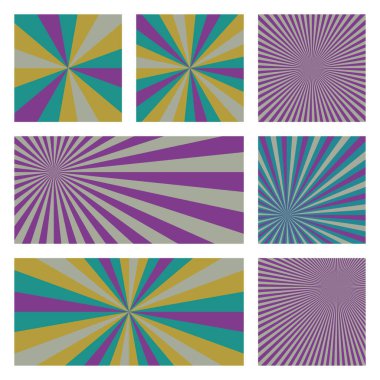İnanılmaz güneş patlaması arkaplan koleksiyonu radyal ışınlı soyut kapaklar Güzel vektör
