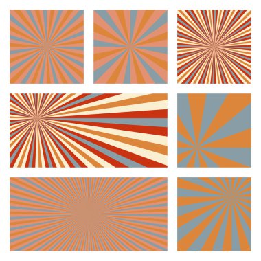 Şaşırtıcı güneş patlaması arkaplan koleksiyonu radyal ışınlarla soyut kaplamalar stil vektörü