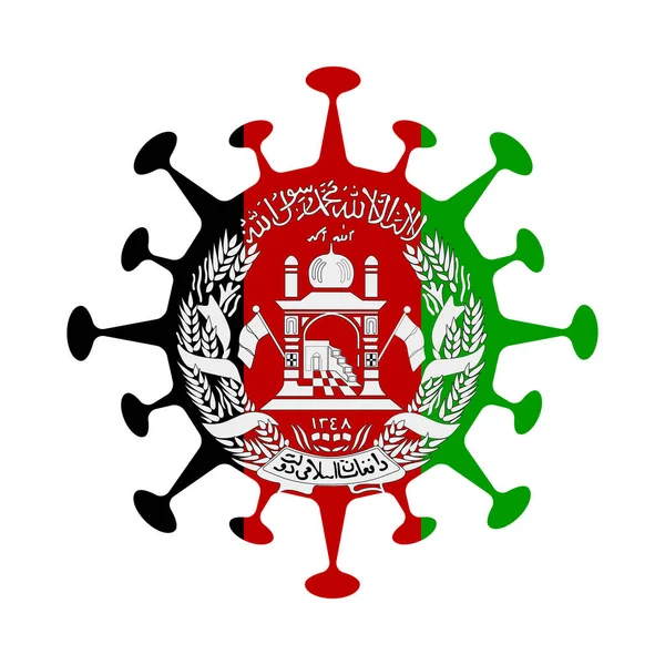 Afganistan bayrağı virüs şeklinde Ülke İşaretli Vektör illüstrasyonu — Stok Vektör