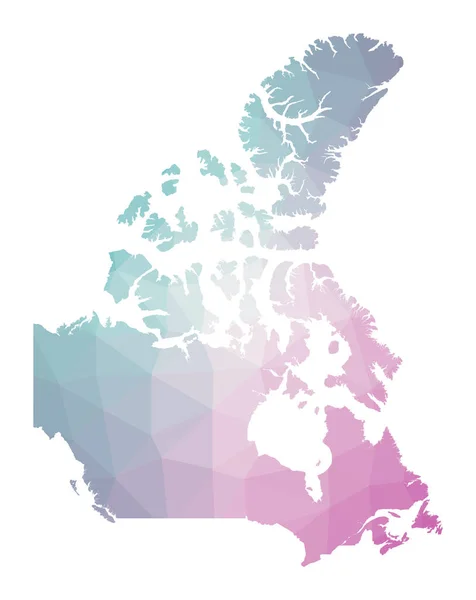 캐나다의 천연색 지도 (Polygallon map of Canada Geometric illustration of the country in emerald amethyst color Canada — 스톡 벡터