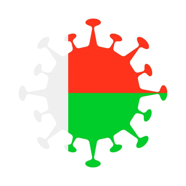 Madagaskar flagga i virusform Country sign Vector illustration — Stock vektor