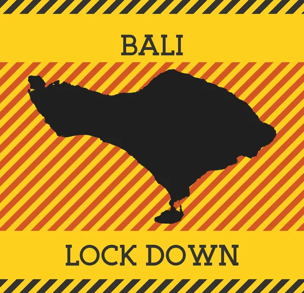 Bali Lock Down Sign Gul ö pandemisk fara ikon vektor illustration — Stock vektor