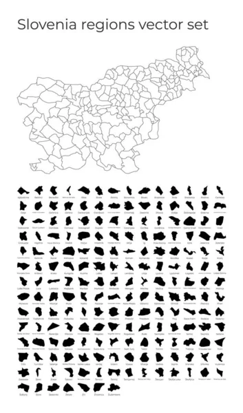 Eslovenia mapa con formas de regiones Mapa vectorial en blanco del país con regiones Fronteras de la — Archivo Imágenes Vectoriales