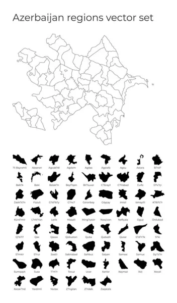 Карта Азербайджана с формами регионов Чистые векторные карты страны с областями Границы — стоковый вектор