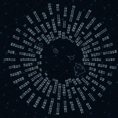 Hawaii dijital haritası çevremize yayılan ikili ışınlar eyalet internet bağlantıları ve verileri