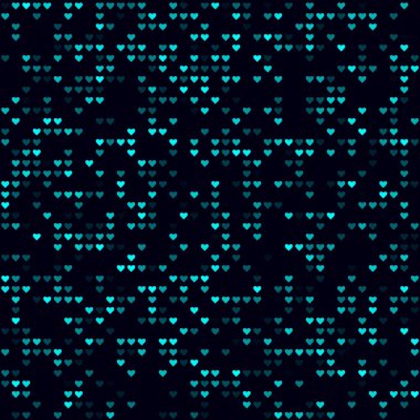 Dijital dikişsiz desen Kalplerin seyrek deseni Cyan renksiz arka plan klas vektör