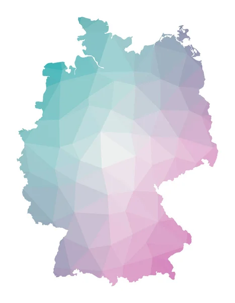 Mapa poligonal da Alemanha Ilustração geométrica do país em cores ametistas esmeralda Alemanha — Vetor de Stock
