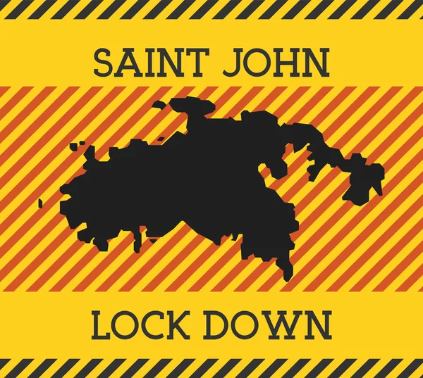 San Giovanni Bloccare segno isola gialla pandemia pericolo icona vettoriale illustrazione — Vettoriale Stock
