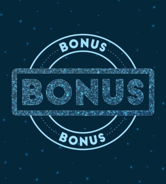 Uzay Vektörü illüstrasyonunda bonus Parlak Rozet Ağ stili geometrik bonus pulu