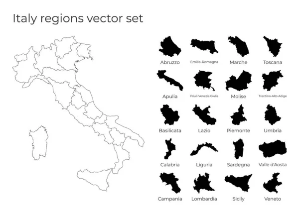 Χάρτης της Ιταλίας με σχήματα περιφερειών Κενό διανυσματικός χάρτης της χώρας με περιφέρειες Σύνορα της — Διανυσματικό Αρχείο