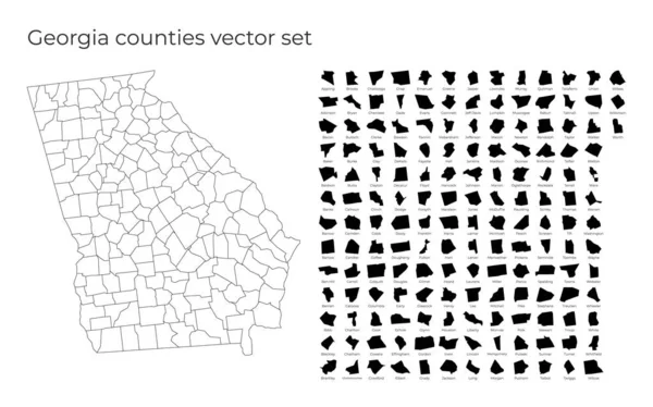 Карта Грузії з формами областей Чиста векторна мапа Us State з округами Межі — стоковий вектор