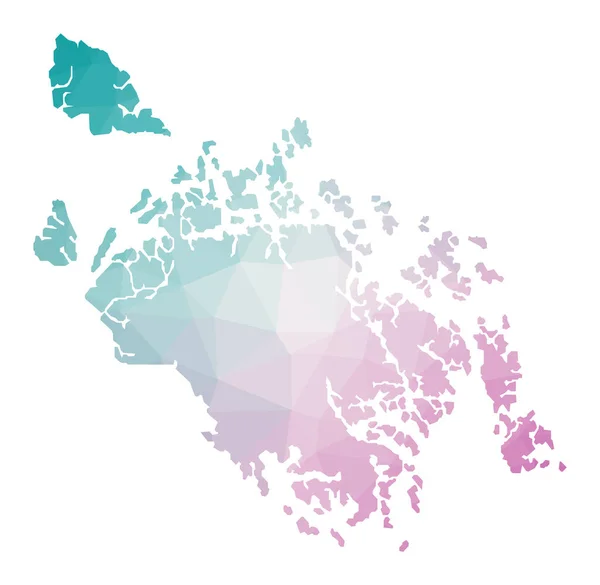 Mappa poligonale di Cat Ba Island Illustrazione geometrica dell'isola in colori ametista smeraldo Cat — Vettoriale Stock