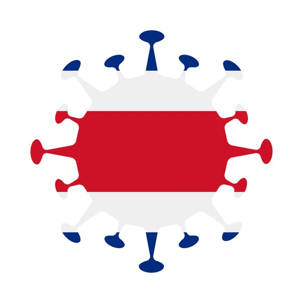 Flagga Costa Rica i virusform Land tecken Vektor illustration — Stock vektor