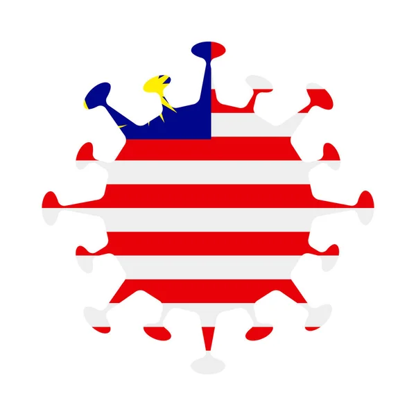 Флаг Малайзии в вирусной форме — стоковый вектор