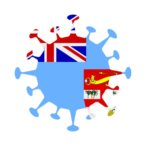Zászló Fidzsi vírus alakú Ország jel Vektor illusztráció — Stock Vector