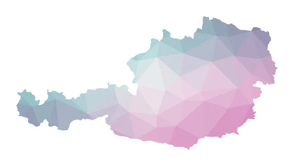 Poligonális térkép Ausztria Geometrikus illusztráció az ország smaragd ametiszt színek Ausztria — Stock Vector
