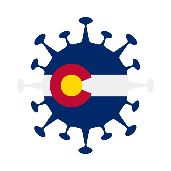 Drapeau du Colorado en forme de virus US state sign Illustration vectorielle — Image vectorielle