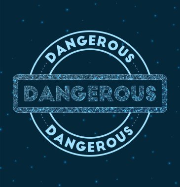 Tehlikeli Parlayan yuvarlak rozet Ağ stili Geometrik Tehlikeli pul uzay vektöründe