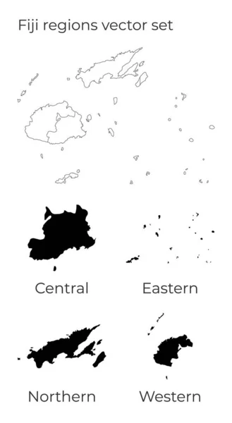 Карта Фиджи с формами регионов Бланк векторной карты страны с регионами Границы — стоковый вектор