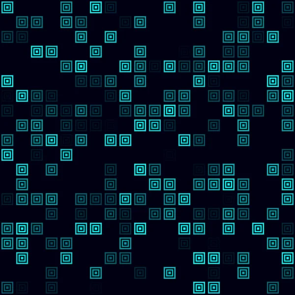 Futuristische Tech-Hintergrund Karge Muster aus mehreren Quadraten Cyan farbigen nahtlosen Hintergrund — Stockvektor