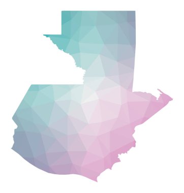 Ülkenin zümrüt ametist renkleriyle Guatemala Geometrik çiziminin çokgen haritası