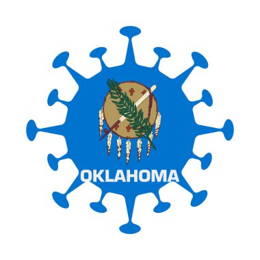 Oklahoma bayrağı virüs şeklinde ABD eyaleti temsilcisi illüstrasyonu