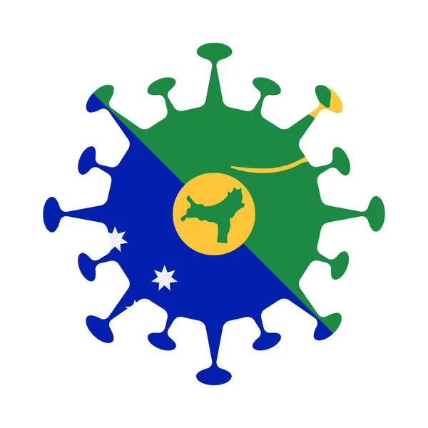 Σημαία του νησιού των Χριστουγέννων σε σχήμα ιού Χώρα σημάδι Διάνυσμα εικονογράφηση — Διανυσματικό Αρχείο