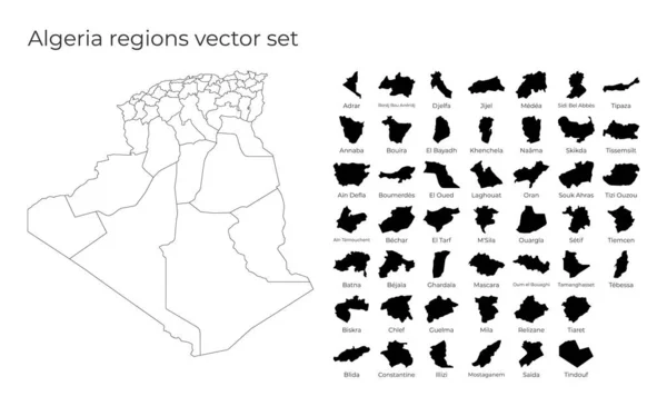 Χάρτης της Αλγερίας με σχήματα περιφερειών Κενό διανυσματικός χάρτης της χώρας με περιφέρειες Σύνορα της — Διανυσματικό Αρχείο