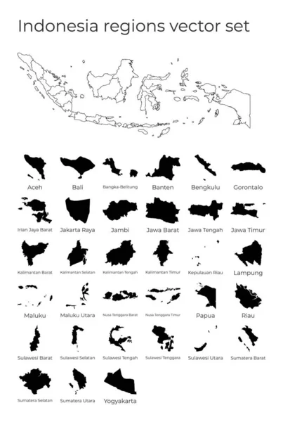 Карта Индонезии с формами регионов Бланк векторной карты страны с регионами Границы — стоковый вектор