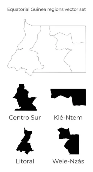 Rovníková mapa Guineje s tvary regionů Prázdná vektorová mapa země s regiony Hranice — Stockový vektor