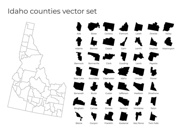 Карта Айдахо з формою областей Чиста векторна мапа нашої держави з округами Межі нас — стоковий вектор