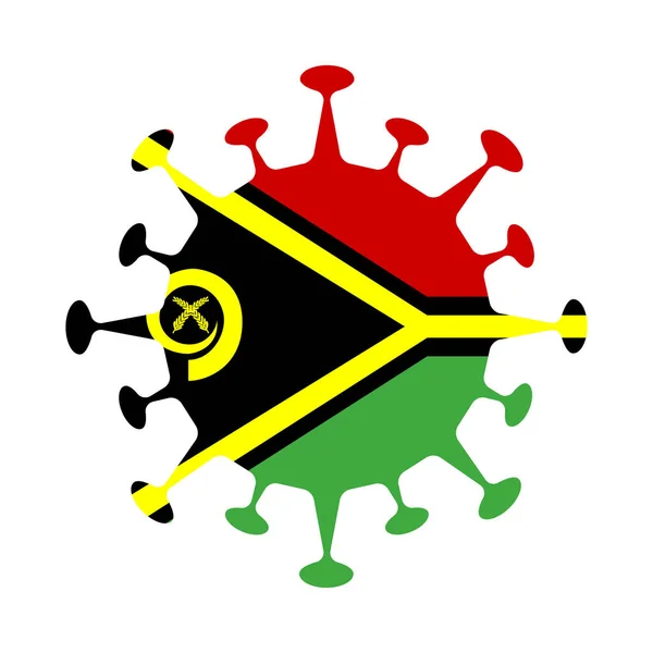 Bandeira de Vanuatu em forma de vírus País sinal Vetor ilustração — Vetor de Stock