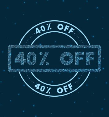 Parlayan yuvarlak rozet 40 kapalı Ağ tarzı geometrik pul kapalı uzay vektörü illüstrasyon