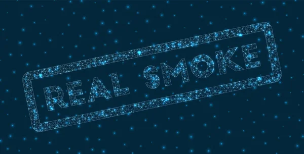 Palabra de humo real en estilo digital Insignia de humo real geométrica brillante Encantadora ilustración vectorial — Vector de stock