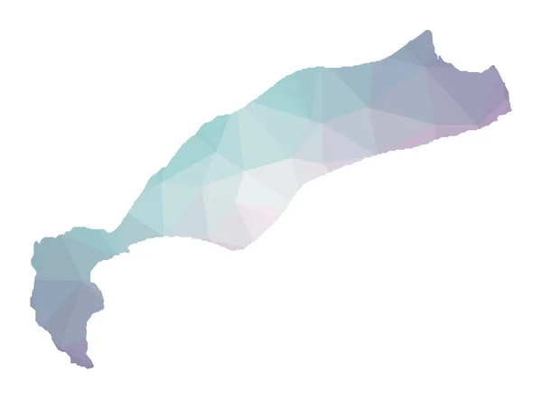 다각형 지도 Kos Geometric illustration of the island in emerald amethyst color Kos map in the emerald amethyst — 스톡 벡터