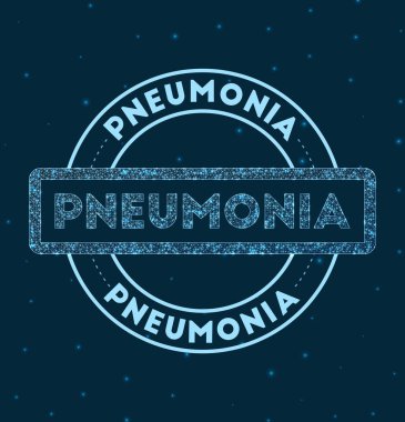 Pnömoni Parlak Rozet Ağ stili geometrik pnömoni damgası uzay vektöründe