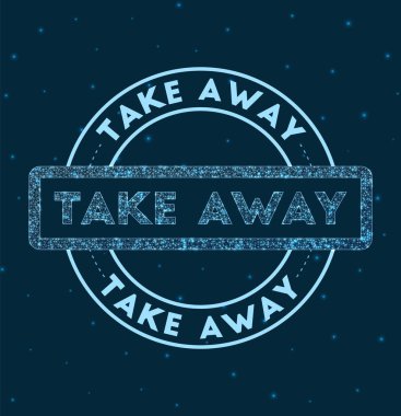 Parlayan yuvarlak rozeti kaldır Ağ stili geometrik pul uzay vektöründe kaldırılsın