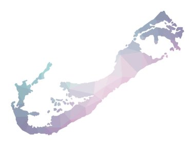 Bermuda Geometrik haritasında adanın zümrüt ametist renkleri Bermuda