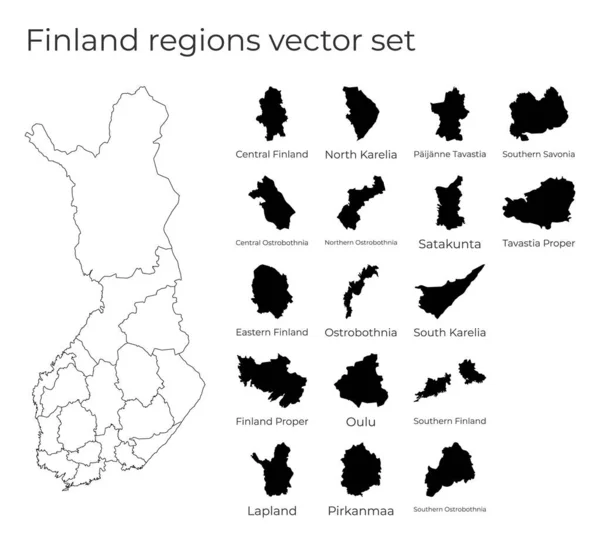 Finlande carte avec des formes de régions Carte vectorielle vierge du pays avec des régions Frontières de la — Image vectorielle