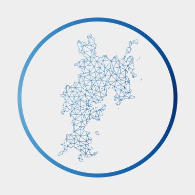 Ada Yuvarlak Komodo haritasının Komodo simgesi gradyan halka teknolojisi İnternet ile imzası