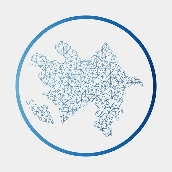Azerbeidzjan pictogram Netwerkkaart van het land Rond Azerbeidzjan bord met gradiënt ring Technologie — Stockvector