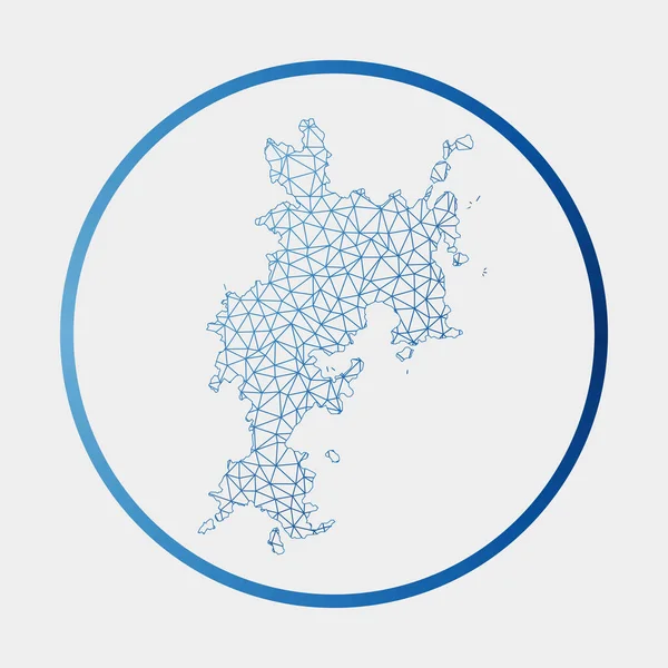 コモド島のアイコンネットワークマップグラデーションリング付きラウンドコモドサインテクノロジーインターネット — ストックベクタ