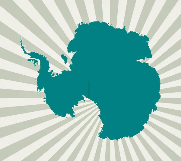 Carte Antarctique Affiche avec carte du pays en palette de couleurs rétro Forme de l'Antarctique avec — Image vectorielle